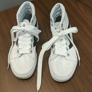 white vans black stripe high top